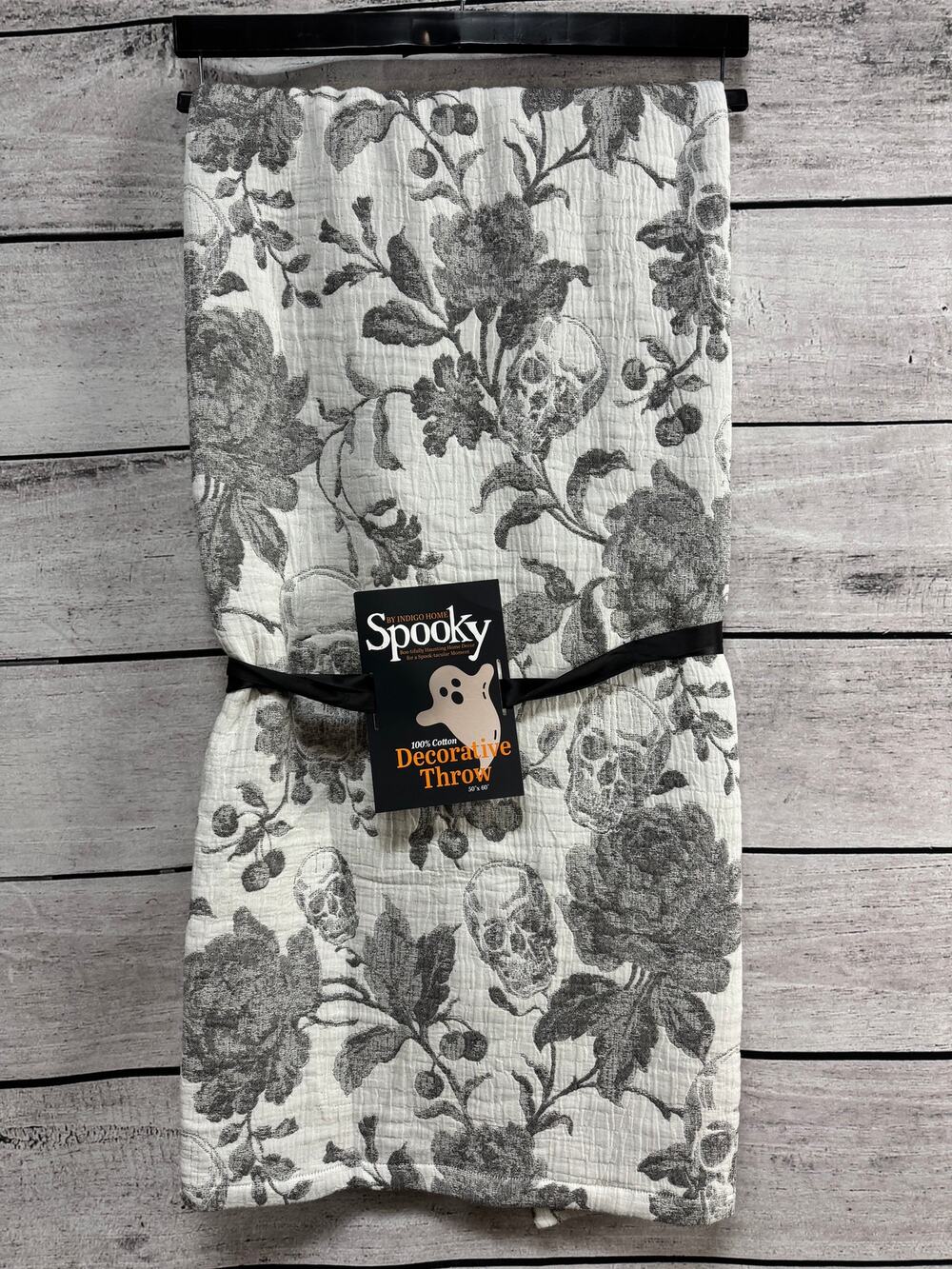 New Spooky by Indigo Home Skull Decorative Throw - 50x60